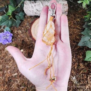Raw Citrine Crystal Keychain #17